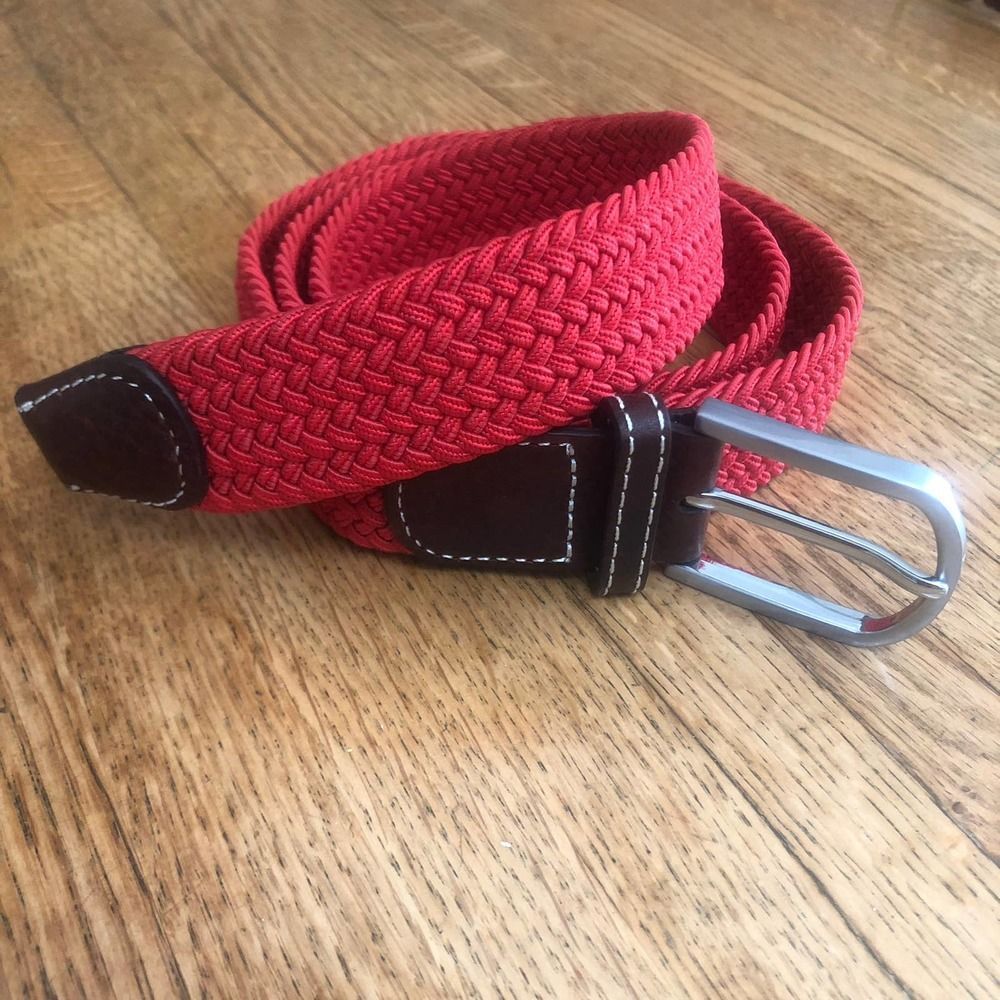 Piranha Made in France Woven Red Belt - Men's sz 38"-40"